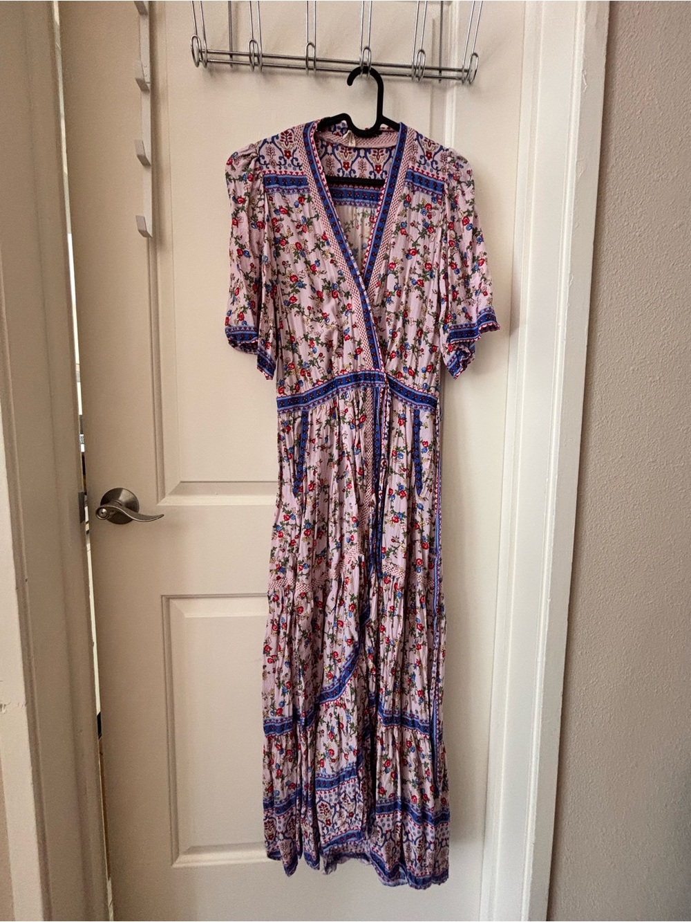 Tulle & Batiste Wrap Maxi Dress in Dawn Pink